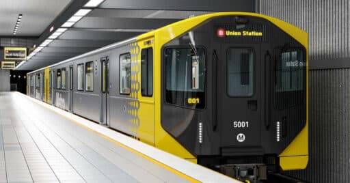diseño a ordenador de los nuevos trenes hr500 que hyundai rotem va a fabricar para el metro de los Ángeles. (c) hyundai rotem