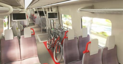 interior de los nuevos trenes de ancho métrico de renfe. (c) ministerio de transportes y movilidad sostenible