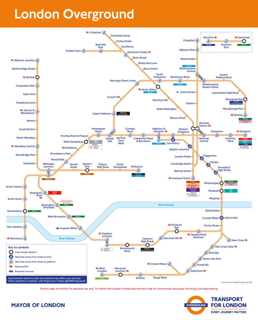 plano del london overground antes del cambio