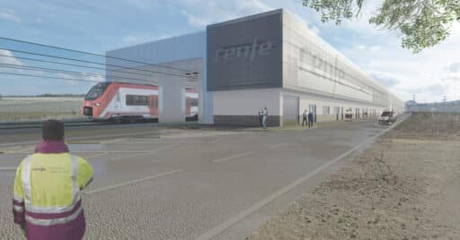 Computer design of the new Renfe maintenance depot in Aranjuez. © RENFE.