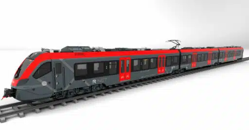 Diseño a ordenador de uno de los diez trenes Civity que Qbuzz ha encargado a CAF. © CAF.