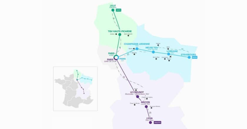 Mapa de la futura red de trenes de alta velocidad Ilisto de Kevin Speed. © KEVIN SPEED.