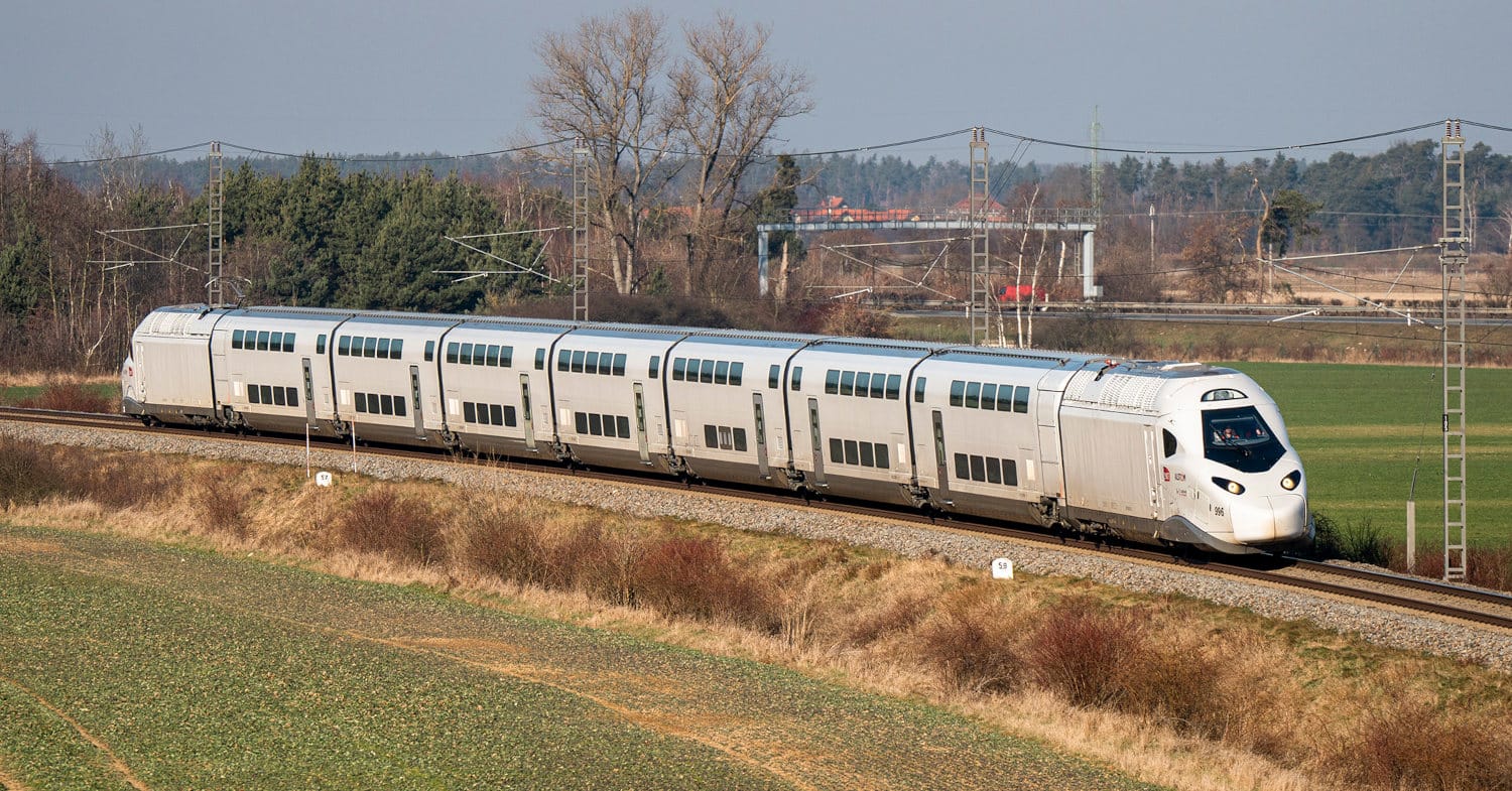 Avelia Horizon family trainset during first dynamic tests on Velim circuit. © Julien Goldstein/Alstom.