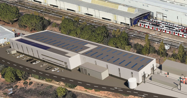 Imagen a ordenador del nuevo taller de mantenimiento de Alstom para los trenes de FGC. © ALSTOM.