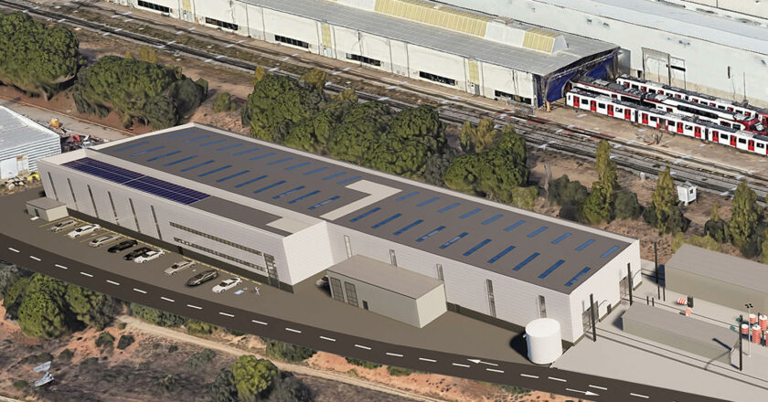 Imagen a ordenador del nuevo taller de mantenimiento de Alstom para los trenes de FGC. © ALSTOM.