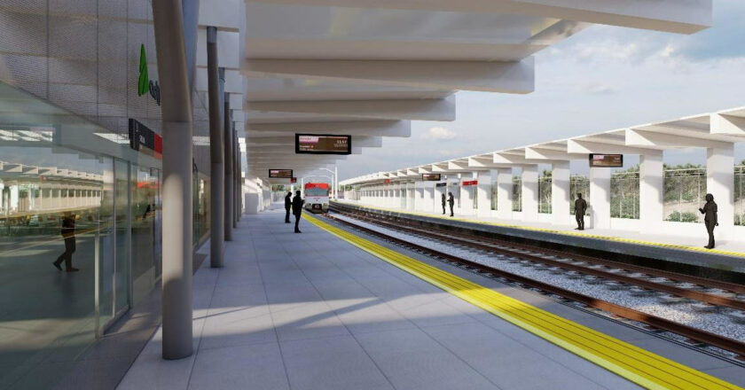 Andenes de la estación de Parla Norte en una imagen hecha a ordenador. © ADIF.