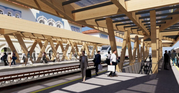 Diseño a ordenador de los futuros andenes de Vitoria-Gasteiz. © MINISTERIO DE TRANSPORTES Y MOVILIDAD SOSTENIBLE.