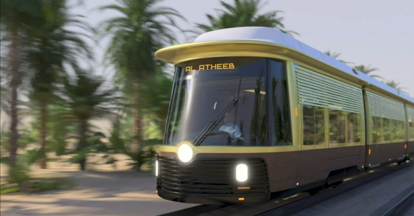 Computer design of an Alstom Citadis tramway for the AlUla Experiential Tramway. © ALSTOM.