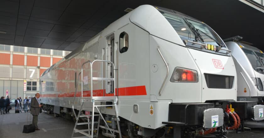German Railways 105 series locomotive, manufactured by Talgo, at InnoTrans 2024. © MIGUEL BUSTOS.