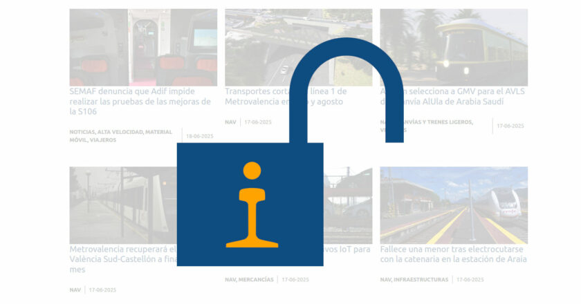 Desde ahora, todas las noticias ferroviarias de Trenvista se podrán leer gratis y sin registrarse.