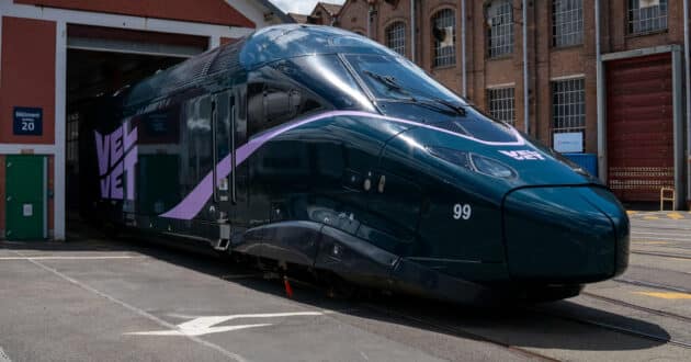 Cabeza de un Avelia Horizon de Velvet en la factoría de Alstom de Belfort. © ALSTOM.