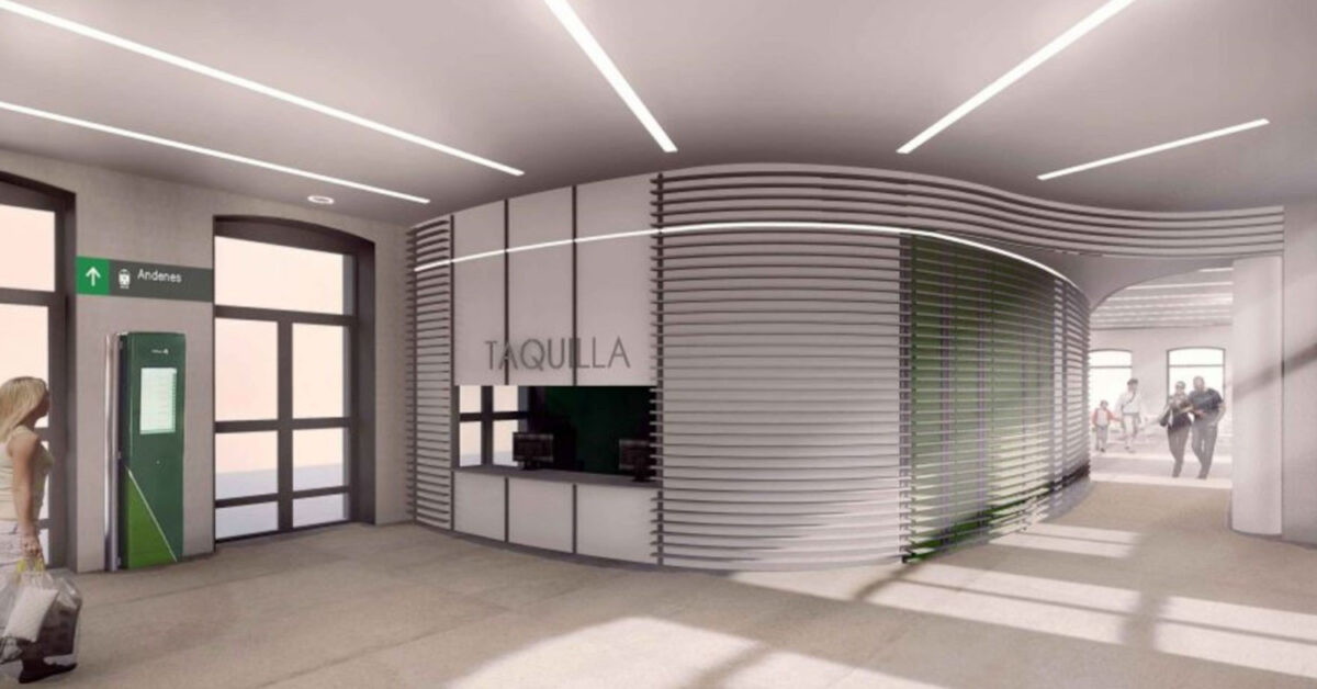 Future design of the interior of Navalmoral de la Mata station. © ADIF.