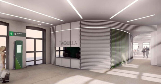 Futuro diseño del interior de la estación de Navalmoral de la Mata. © ADIF.