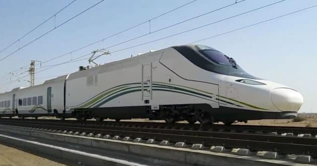 SRO Saudi Talgo 350. (CC BY SA) FLYAKWA-Wikimedia Commons. Cropped image.