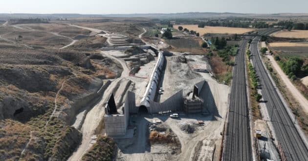 Aerial view of the works on the bypass (C) MINISTRY OF TRANSPORT AND SUSTAINABLE MOBILITY