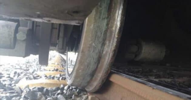 Rueda salida de la vía tras salirse de la vía a 268 kmh. INFORME CIAF.