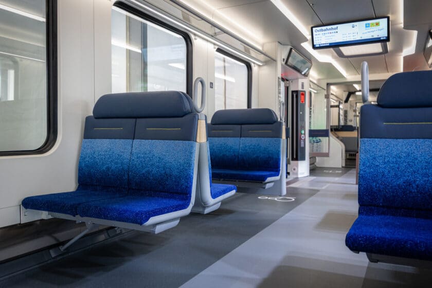 Interior of the trains. DEUTSCHE BAHN AG/THOMAS KIEWNING.