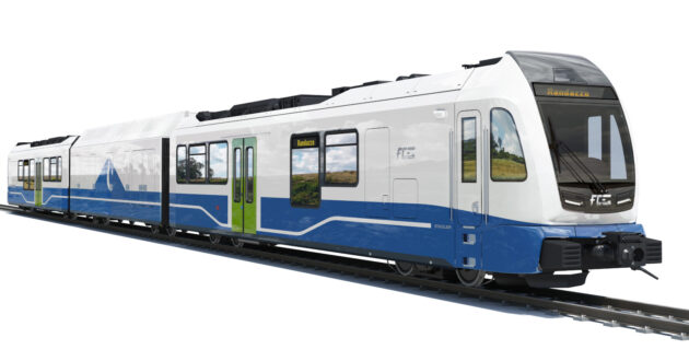 Computer image of the new hydrogen trains that Stadler will manufacture for FCE. © STADLER.