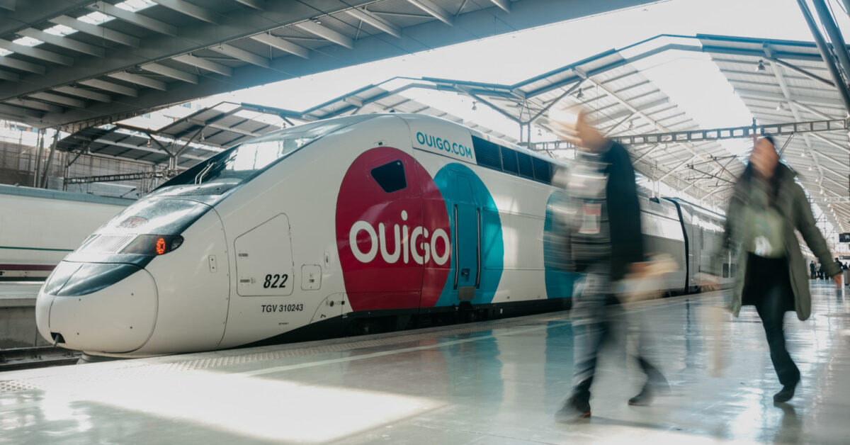 Ouigo 108 series train at Malaga-Maria Zambrano station. © OUIGO.