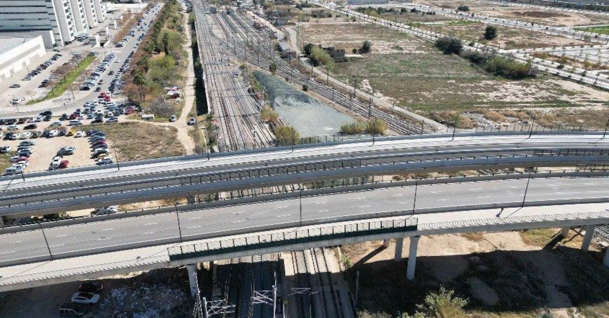 Terrenos sobre los que se va a construir el nuevo cambiador de ancho de Valencia-FSL. © MINISTERIO DE TRANSPORTES Y MOVILIDAD SOSTENIBLE.