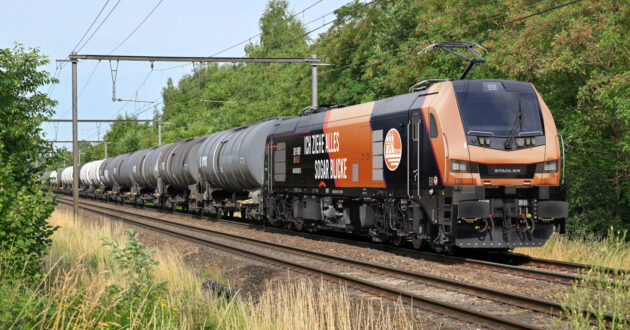 Diseño a ordenador de las locomotoras EURO9000 adquiridas por NEXRAIL, con la librea del operador Hamburguer Rail Service. © BVT-2025.