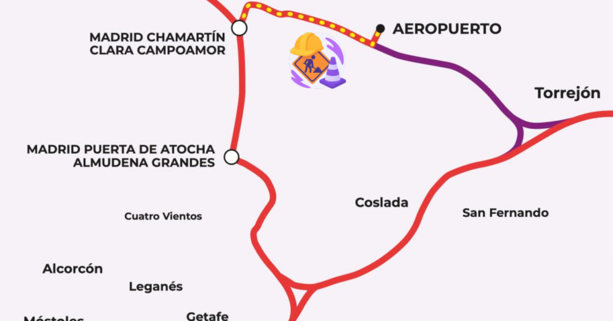 Mapa de los futuros accesos ferroviarios a Madrid por alta velocidad, . © MINISTERIO DE TRANSPORTES Y MOVILIDAD SOSTENIBLE.