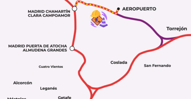 Mapa de los futuros accesos ferroviarios a Madrid por alta velocidad, . © MINISTERIO DE TRANSPORTES Y MOVILIDAD SOSTENIBLE.