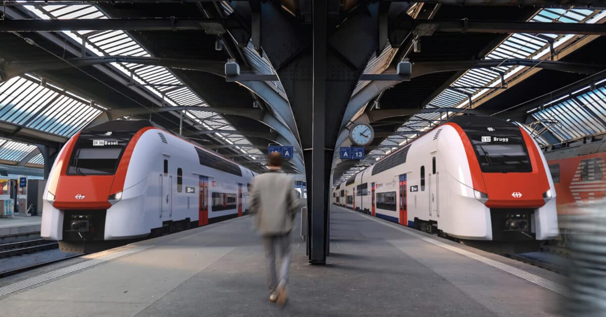 Diseño a ordenador de los trenes de dos pisos adjudicados a Siemens por SBB. © SIEMENS MOBILITY.