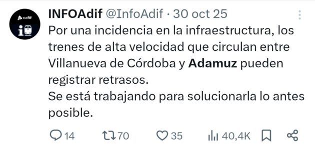 Incidencia 30 de octubre