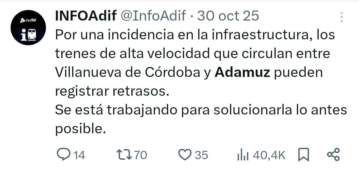 Incidencia 30 de octubre