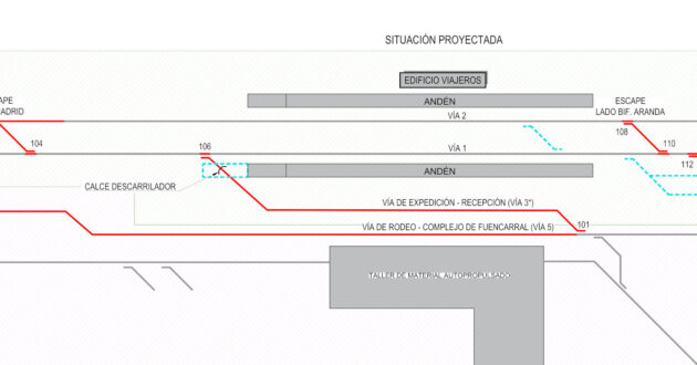 Esquema de vías de parte de las actuaciones que Adif va a realizar en Fuencarral. © ADIF-INECO.