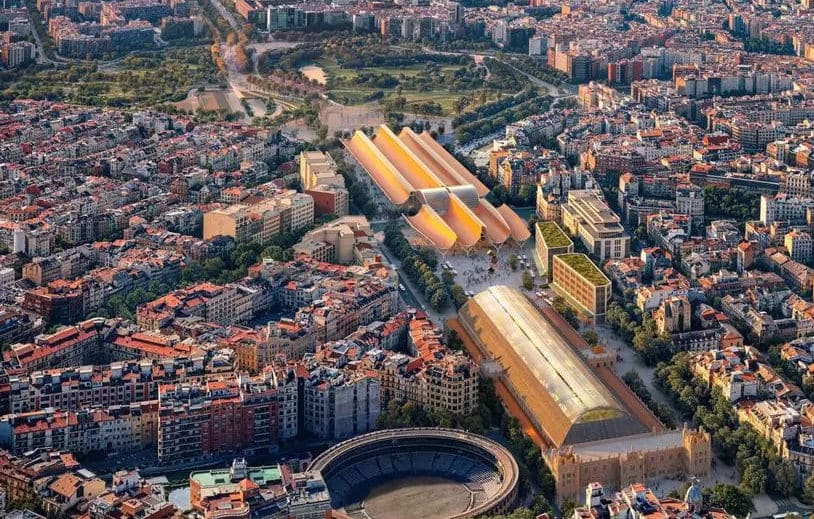 Vista aérea da proposta da SENER para a Estação Central de Valência. © GRUPO SENER.