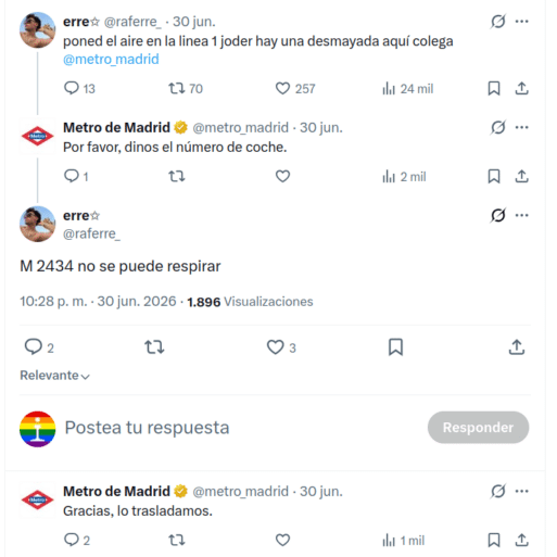 Muestra de conversación típica.